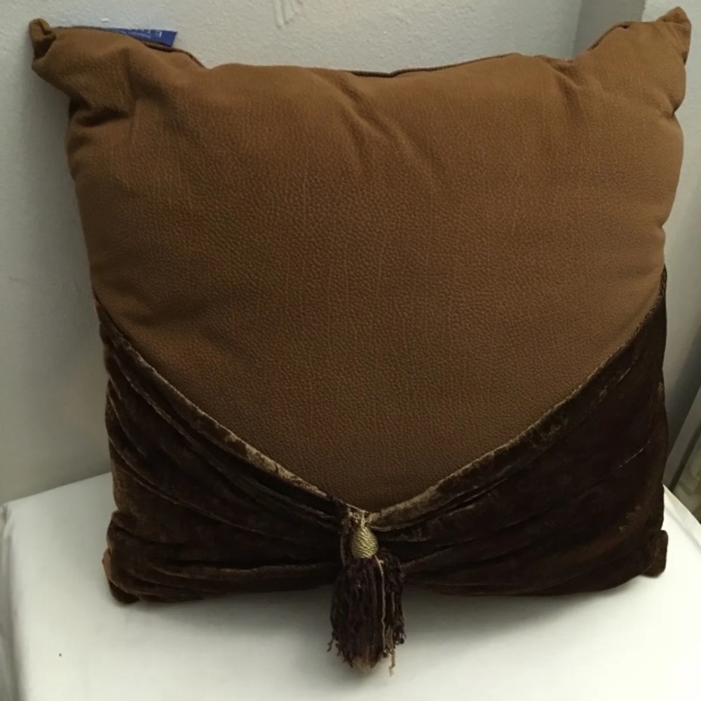 Custom Made Ethan Allen Square Pillows Brown Approximately 15” X 15”